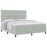 Letto a molle con materasso Grigio chiaro 180 x 200 cm Velluto