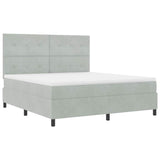Letto a molle con materasso Grigio chiaro 180 x 200 cm Velluto