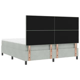 Letto a molle con materasso Grigio chiaro 180 x 200 cm Velluto