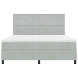 Letto a molle con materasso Grigio chiaro 180 x 200 cm Velluto