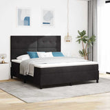 Letto a molle con testiera Nero 180 x 200 cm Velluto