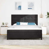 Letto a molle con testiera Nero 180 x 200 cm Velluto