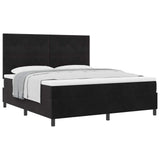Letto a molle con testiera Nero 180 x 200 cm Velluto
