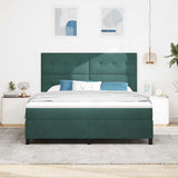 Letto a molle con materasso Verde Scuro 180 x 200 cm Velluto