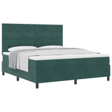 Letto a molle con materasso Verde Scuro 180 x 200 cm Velluto