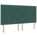 Letto a molle con materasso Verde Scuro 180 x 200 cm Velluto
