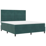 Letto a molle con materasso Verde Scuro 180 x 200 cm Velluto