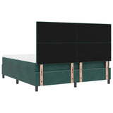 Letto a molle con materasso Verde Scuro 180 x 200 cm Velluto