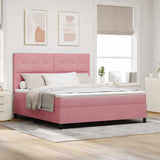 Letto a molle con materasso Rosa 180 x 200 cm Tessuto