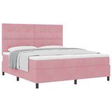 Letto a molle con materasso Rosa 180 x 200 cm Tessuto