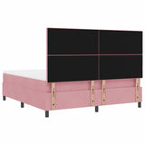 Letto a molle con materasso Rosa 180 x 200 cm Tessuto
