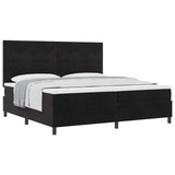 Letto a molle con materasso Nero 200 x 200 cm Velluto