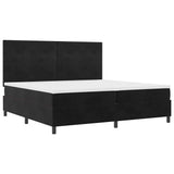 Letto a molle con materasso Nero 200 x 200 cm Velluto