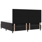 Letto a molle con materasso Nero 200 x 200 cm Velluto