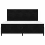 Letto a molle con materasso Nero 200 x 200 cm Velluto