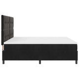 Letto a molle con materasso Nero 200 x 200 cm Velluto
