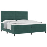 Letto a molle con testiera Verde Scuro 200 x 200 cm Velluto