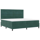 Letto a molle con testiera Verde Scuro 200 x 200 cm Velluto