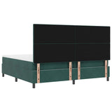 Letto a molle con testiera Verde Scuro 200 x 200 cm Velluto