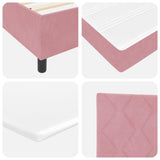 Letto a molle con testiera Rosa 80 x 200 cm Velluto