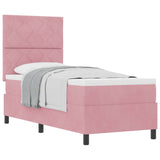 Letto a molle con testiera Rosa 80 x 200 cm Velluto