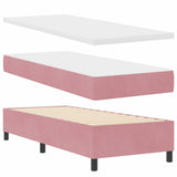 Letto a molle con testiera Rosa 80 x 200 cm Velluto