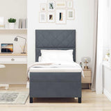 Letto a molle con materasso Grigio scuro 90 x 200 cm Tessuto