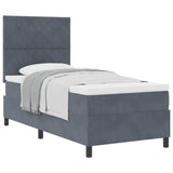 Letto a molle con materasso Grigio scuro 90 x 200 cm Tessuto