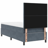 Letto a molle con materasso Grigio scuro 90 x 200 cm Tessuto