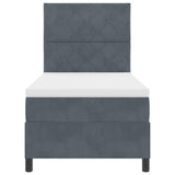Letto a molle con materasso Grigio scuro 90 x 200 cm Tessuto