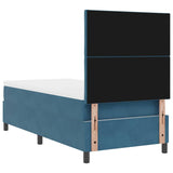 Letto a molle con materasso Blu scuro 90 x 200 cm Velluto