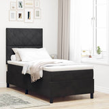 Letto a molle con materasso Nero 100 x 200 cm Tessuto