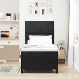 Letto a molle con materasso Nero 100 x 200 cm Tessuto