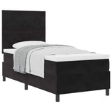 Letto a molle con materasso Nero 100 x 200 cm Tessuto