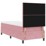 Letto a molle con materasso Rosa 100 x 200 cm Tessuto