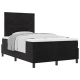 Letto a molle con materasso Nero 120 x 190 cm Tessuto
