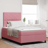Letto a molle con materasso Rosa 120 x 190 cm Tessuto
