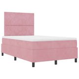 Letto a molle con materasso Rosa 120 x 190 cm Tessuto