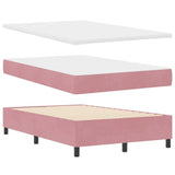 Letto a molle con materasso Rosa 120 x 190 cm Tessuto