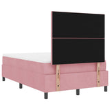 Letto a molle con materasso Rosa 120 x 190 cm Tessuto