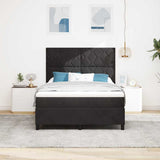 Letto a molle con materasso Nero 140 x 200 cm Tessuto