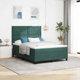 Letto a molle con materasso Verde Scuro 140 x 200 cm Tessuto