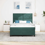 Letto a molle con materasso Verde Scuro 140 x 200 cm Tessuto