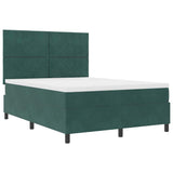 Letto a molle con materasso Verde Scuro 140 x 200 cm Tessuto
