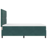 Letto a molle con materasso Verde Scuro 140 x 200 cm Tessuto