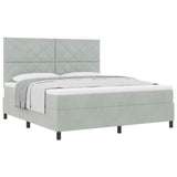 Letto a molle con testiera Grigio chiaro 180 x 200 cm Velluto