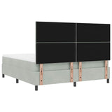 Letto a molle con testiera Grigio chiaro 180 x 200 cm Velluto