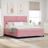 Letto a molle con materasso Rosa 180 x 200 cm Tessuto