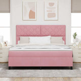 Letto a molle con materasso Rosa 180 x 200 cm Tessuto