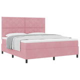 Letto a molle con materasso Rosa 180 x 200 cm Tessuto